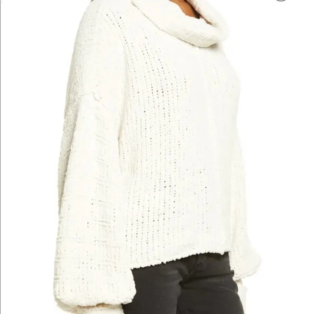 NEW Free People Be Yours Cowl Neck Sweater in Vanilla Bean XS